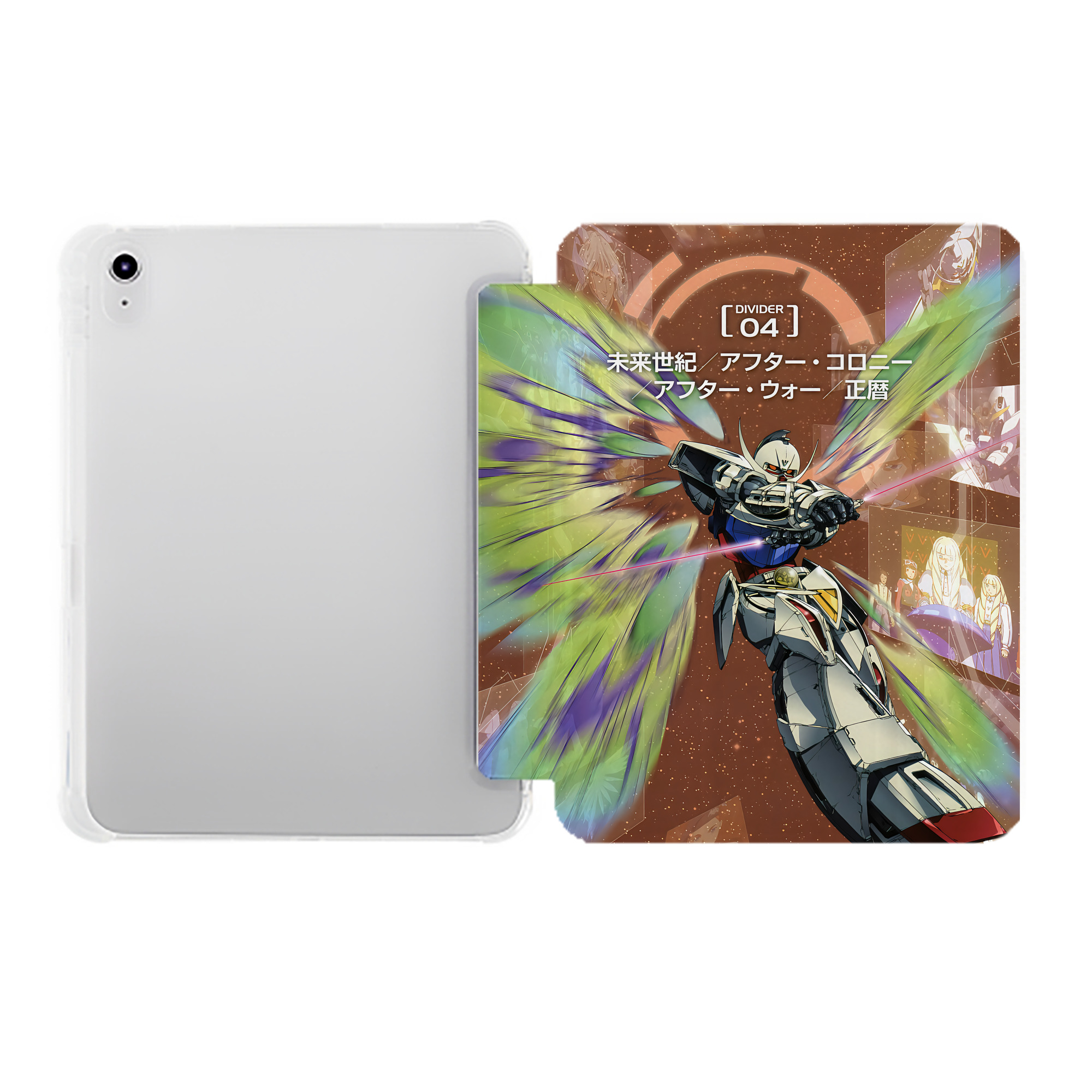 （画像用） 機動戦士ガンダム Mobile Suit Gundam IPad ケース ペン収納付き 三つ折りスタンド PUレザー×シリコン 対応機種9.5/10.5/10.9インチ